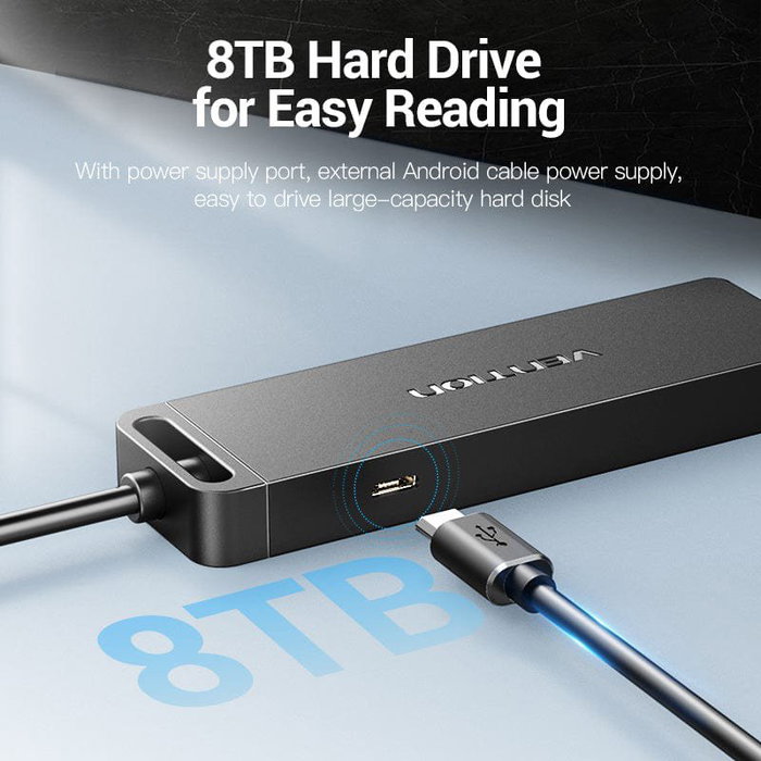 Vention Hub USB 2.0 CHMHB con 4 puertos USB y 1 Micro USB PD